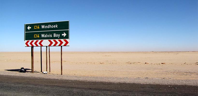 Namibia has 27,600 miles (44,400 km) of roads, most of which (56%) are gravel, but many are also tar and dirt. A few roads, like the C34 along the Skeleton Coast, are even salt