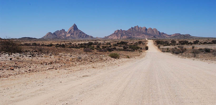 Namibia has 27,600 miles (44,400 km) of roads, most of which (56%) are gravel, but many are also tar and dirt. A few roads, like the C34 along the Skeleton Coast, are even salt